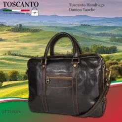 Toscanto Damen Businesstasche Leder Tasche braun OTT148SN
