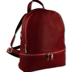 Toscanto Damen Cityrucksack Leder Tasche dunkelrot OTT612RD
