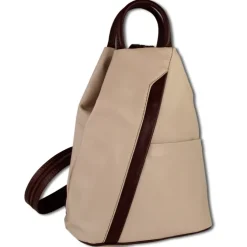 Toscanto Damen Cityrucksack Leder Rucksack rosa braun OTT604RA
