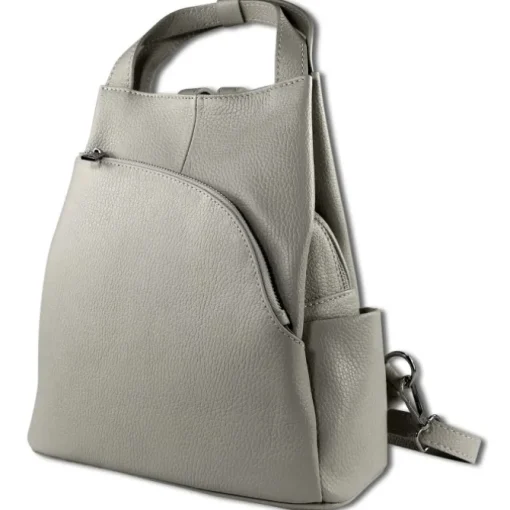 Toscanto Damen Cityrucksack Leder Tasche hellgrau OTT613RK