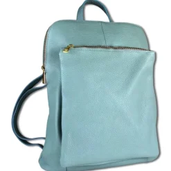 Toscanto Damen Cityrucksack Leder Tasche hellblau OTT610RH