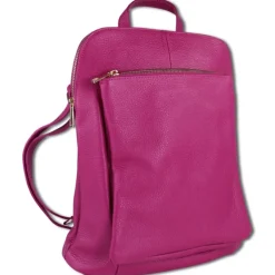 Toscanto Damen Cityrucksack Leder Tasche fuchsia pink OTT610RP