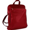 Toscanto Damen Cityrucksack Leder Tasche dunkelrot OTT610RD