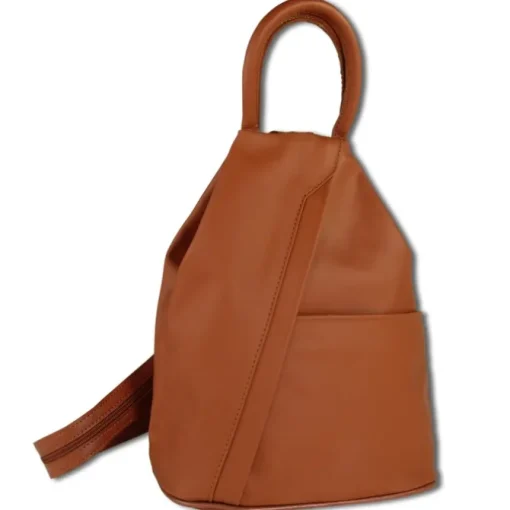 Toscanto Damen Cityrucksack Leder Rucksack braun tan OTT604RC