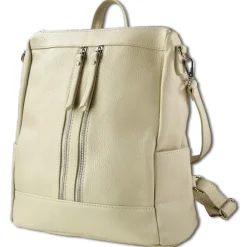 Toscanto Damen Cityrucksack Leder Rucksack beige ORT100RI