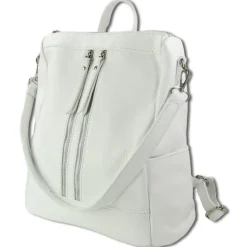Toscanto Damen Cityrucksack Leder Rucksack weiß ORT100RW