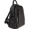 Toscanto Damen Cityrucksack Leder Rucksack schwarz ORTM101RS