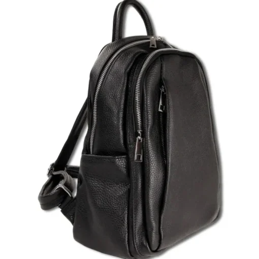 Toscanto Damen Cityrucksack Leder Rucksack schwarz ORTM101RS