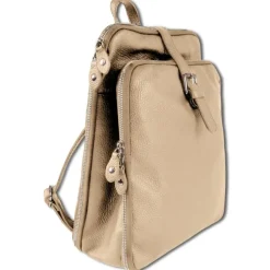 Toscanto Damen Cityrucksack Leder Rucksack taupe beige ORTM102RN