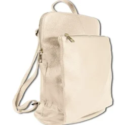Toscanto Damen Cityrucksack Leder Rucksack beige ORTM103RI