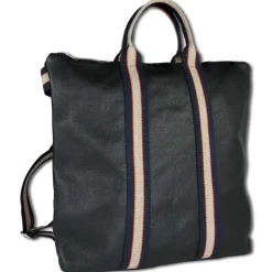 Toscanto Damen Cityrucksack Leder Canvas Tasche schwarz blau beige OTT609RS