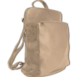Toscanto Damen Cityrucksack Leder Rucksack taupe beige ORTM103RN