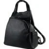 Toscanto Damen Cityrucksack Leder Tasche schwarz OTT613RS