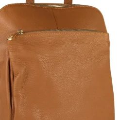Toscanto Damen Cityrucksack Leder Tasche tan hellbraun OTT610RN