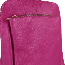 Toscanto Damen Cityrucksack Leder Tasche fuchsia pink OTT610RP