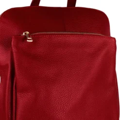 Toscanto Damen Cityrucksack Leder Tasche dunkelrot OTT610RD