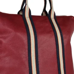 Toscanto Damen Cityrucksack Leder Canvas Tasche rot blau beige OTT609RR