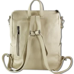 Toscanto Damen Cityrucksack Leder Rucksack beige ORT100RI