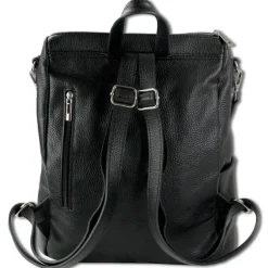 Toscanto Damen Cityrucksack Leder Rucksack schwarz ORT100RS