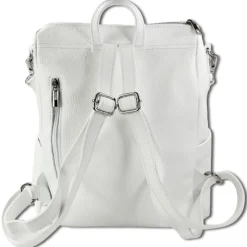 Toscanto Damen Cityrucksack Leder Rucksack weiß ORT100RW