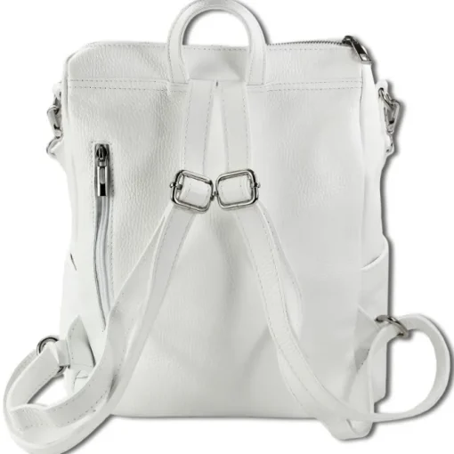 Toscanto Damen Cityrucksack Leder Rucksack weiß ORT100RW
