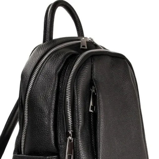 Toscanto Damen Cityrucksack Leder Rucksack schwarz ORTM101RS