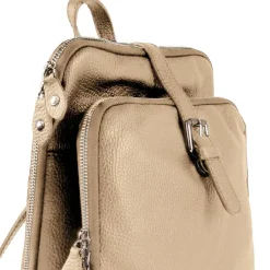 Toscanto Damen Cityrucksack Leder Rucksack taupe beige ORTM102RN