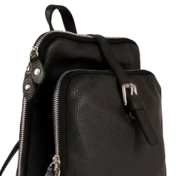 Toscanto Damen Cityrucksack Leder Rucksack schwarz ORTM102RS