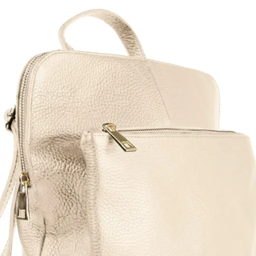 Toscanto Damen Cityrucksack Leder Rucksack beige ORTM103RI