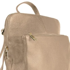Toscanto Damen Cityrucksack Leder Rucksack taupe beige ORTM103RN
