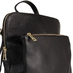 Toscanto Damen Cityrucksack Leder Rucksack schwarz ORTM103RS