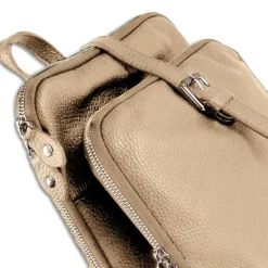 Toscanto Damen Cityrucksack Leder Rucksack taupe beige ORTM102RN
