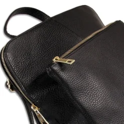 Toscanto Damen Cityrucksack Leder Rucksack schwarz ORTM103RS