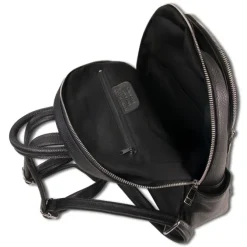 Toscanto Damen Cityrucksack Leder Rucksack schwarz ORTM101RS