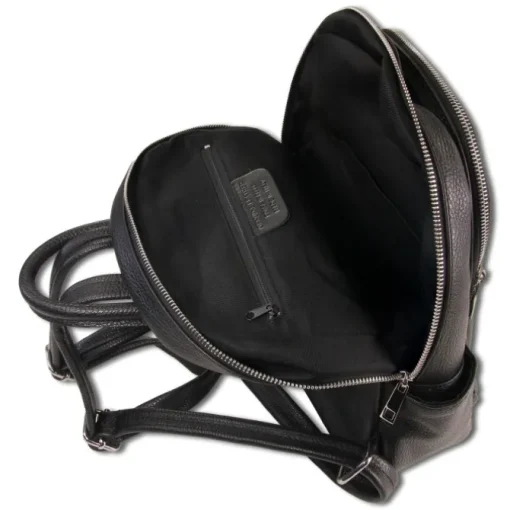 Toscanto Damen Cityrucksack Leder Rucksack schwarz ORTM101RS
