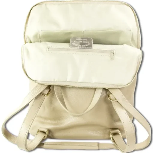 Toscanto Damen Cityrucksack Leder Rucksack beige ORTM103RI