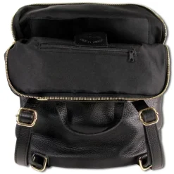 Toscanto Damen Cityrucksack Leder Rucksack schwarz ORTM103RS