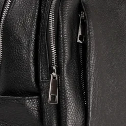 Toscanto Damen Cityrucksack Leder Rucksack schwarz ORTM101RS