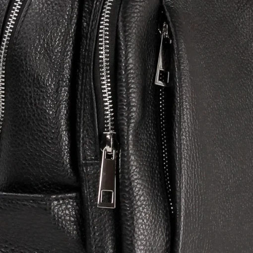 Toscanto Damen Cityrucksack Leder Rucksack schwarz ORTM101RS