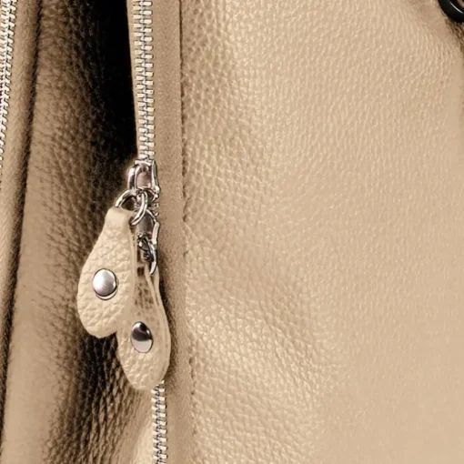 Toscanto Damen Cityrucksack Leder Rucksack taupe beige ORTM102RN