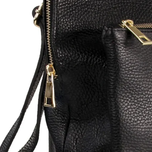 Toscanto Damen Cityrucksack Leder Rucksack schwarz ORTM103RS