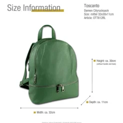 Toscanto Damen Cityrucksack Leder Tasche hellgrün OTT612RL