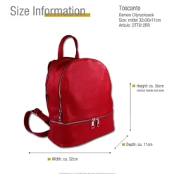 Toscanto Damen Cityrucksack Leder Tasche rot OTT612RR