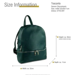 Toscanto Damen Cityrucksack Leder Tasche türkis OTT612RT