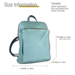 Toscanto Damen Cityrucksack Leder Tasche hellblau OTT610RH