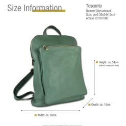 Toscanto Damen Cityrucksack Leder Tasche hellgrün OTT610RL