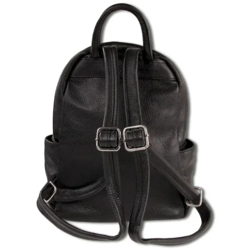 Toscanto Damen Cityrucksack Leder Rucksack schwarz ORTM101RS