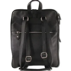 Toscanto Damen Cityrucksack Leder Rucksack schwarz ORTM102RS