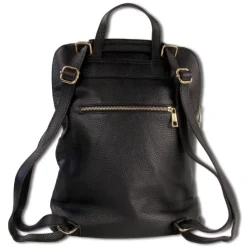 Toscanto Damen Cityrucksack Leder Rucksack schwarz ORTM103RS