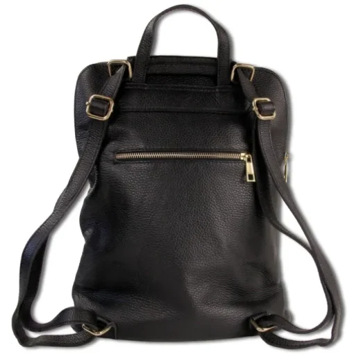 Toscanto Damen Cityrucksack Leder Rucksack schwarz ORTM103RS